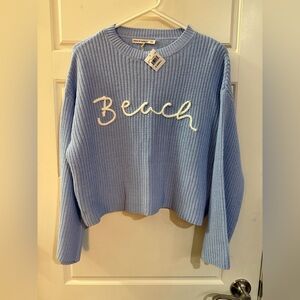 NWT moon & madison Light Blue 'Beach' Sweater